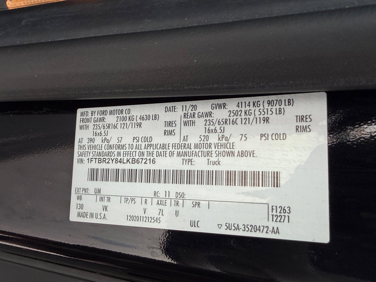 2020 Ford Transit Cargo Van Base