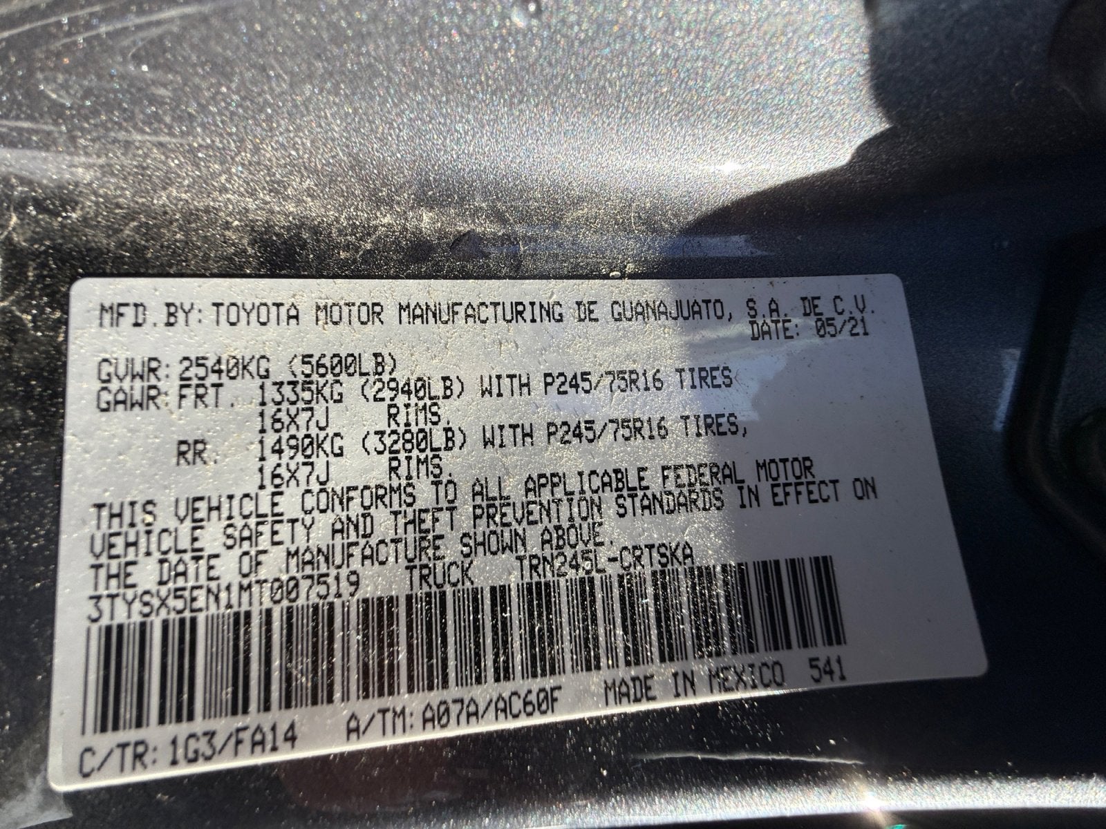 2021 Toyota Tacoma 4WD SR