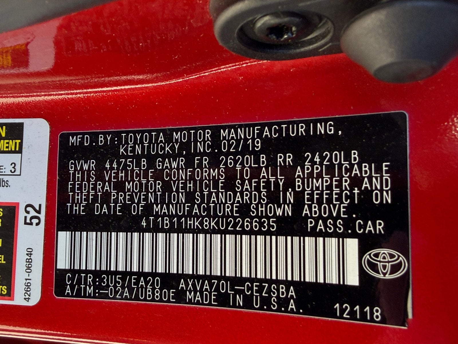 2019 Toyota Camry SE