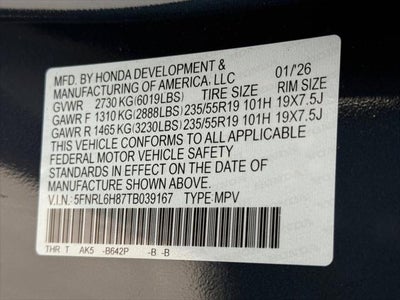 2026 Honda Odyssey Touring