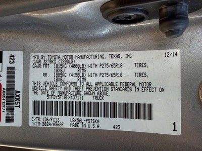 2015 Toyota Tundra 4WD Truck SR5