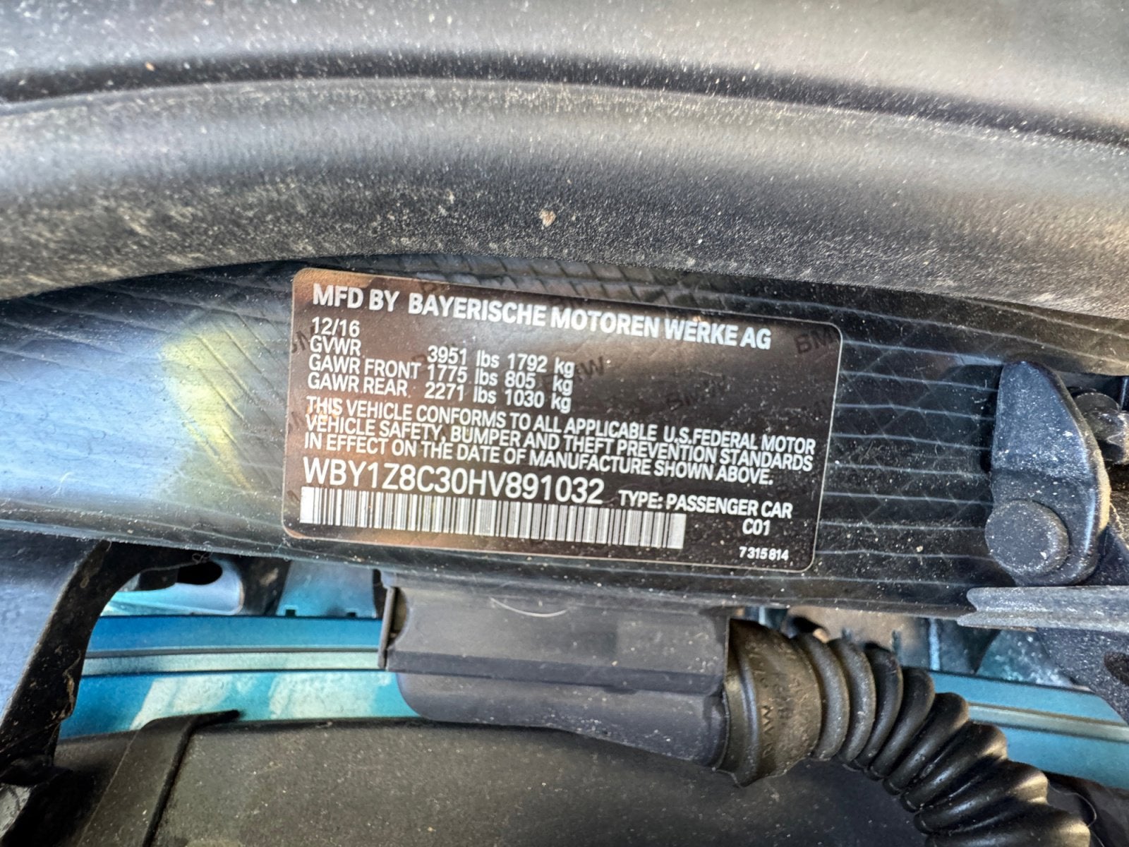 2017 BMW i3 94Ah w/Range Extender